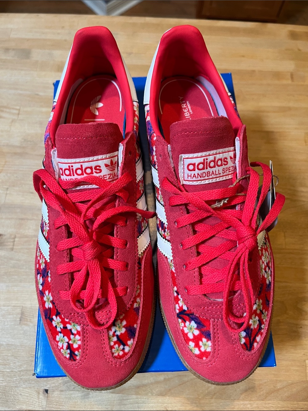 adidas x Liberty Kids Red Floral Handball Spezial Sneakers